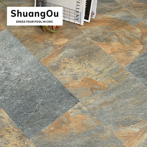 Mosaico de Piedra Natural de Mármol Verde Wild Rock para Pisos de Piscinas Exteriores, Azulejos de Mosaico Cerámico de 300*600 con Proceso de Inyección de Tinta - Product Image 6