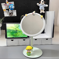 Miroir cosmétique LED rechargeable compact avec commande tactile, 3 modes, miroir de maquillage avec base de rangement amovible