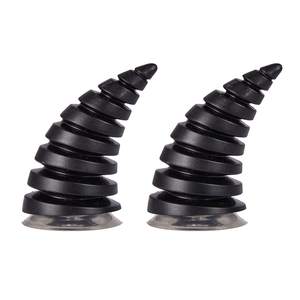 2 pièces Cornes de diable en ABS avec ventouses, autocollants 3D pour capot de voiture, ornement de casque de moto et décoration de toit de voiture - Product Image 1