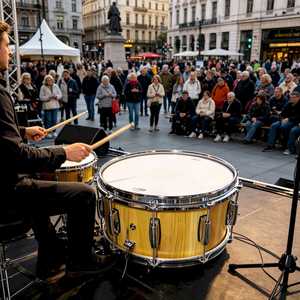 Tambor Clásico <span class=keywords><strong>Sanre</strong></span> Snare Drum 14"X6.5 DF-AM14-OAK, Instrumento de Percusión de Robusta Construcción, Ajustable y Hecho a Mano con Cámara de Roble - Product Image 6