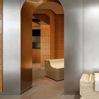 Plaques de placage en bois de bambou au design texturé métallique, panneaux muraux co-extrudés en fibre de cristal de carbone, décoration murale et de plafond intérieure