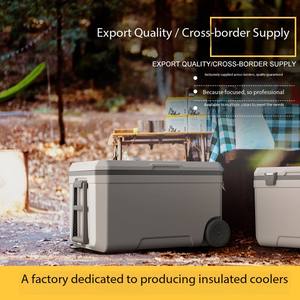 <span class=keywords><strong>70L</strong></span> PU Food Grade Caixa Isolada Com Punho Retrátil Rodas para Outdoor Pesca Picnic Camping Ice Cooling - Product Image 5