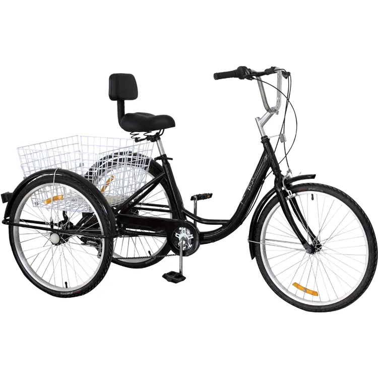 Tricycle électrique à trois roues en aluminium pour adulte, 24 pouces, 26 pouces, nouveau design, bon marché, offre spéciale,