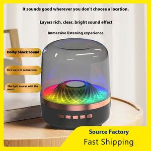 4th Generation Mini Desktop Subwoofer Black Gold Glazed Glass Battery Audio Home Use Charging <b>Wireless</b> Music Speaker - Product Image 5