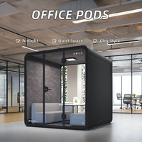 Cabine de maison de travail mobile de réunion intérieure en acier léger en aluminium insonorisé dosettes de bureau à domicile portables au design moderne