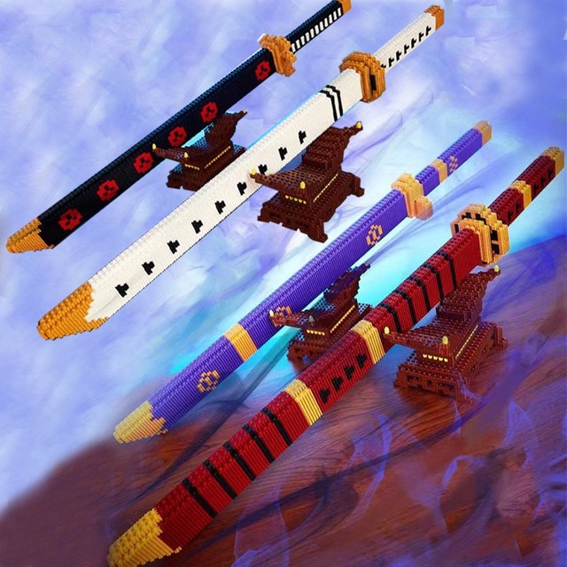 NEW Small Particle Building Block Set Unisex Children's Sword Scabbard Model Toy Made of ABS Plastic Ages 14+