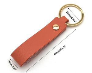 Custom Logo Printed PU Leather Strap <strong>Keyring</strong> Keychain Promotional Key <strong>Ring</strong> with High Visibility Logo - Product Image 4