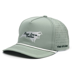 Gorra de Béisbol Deportiva de 5 Paneles con Logotipo Bordado Personalizado, Gorra de Poliéster <span class=keywords><strong>Impermeable</strong></span> con Visera Inferior Impresa y Cuerda para Hombre, para Golf - Product Image 1