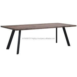 Escritorio moderno de madera maciza para ordenador, oficina en casa, patas de metal, escritorio de trabajo personal, mesa de conferencias, fácil de instalar - Product Image 1