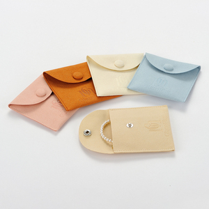 GLAMPKG New Color Arrival Cute Microfiber Pouches Round Flap Jewelry <b>Gift</b> Pouch Round Flap Pouch - Product Image 5