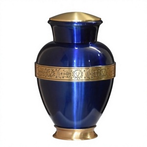 Urna Toscana golpeada a mano azul real Alta calidad hecha a mano personalizada en color elegante Venta caliente urna de cenizas de moda - Product Image 2