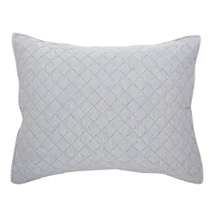Basics Cotton Jersey Quilt and Shams Bed Set, Down-Alternative Quilt - Full/Queen, Light Gray