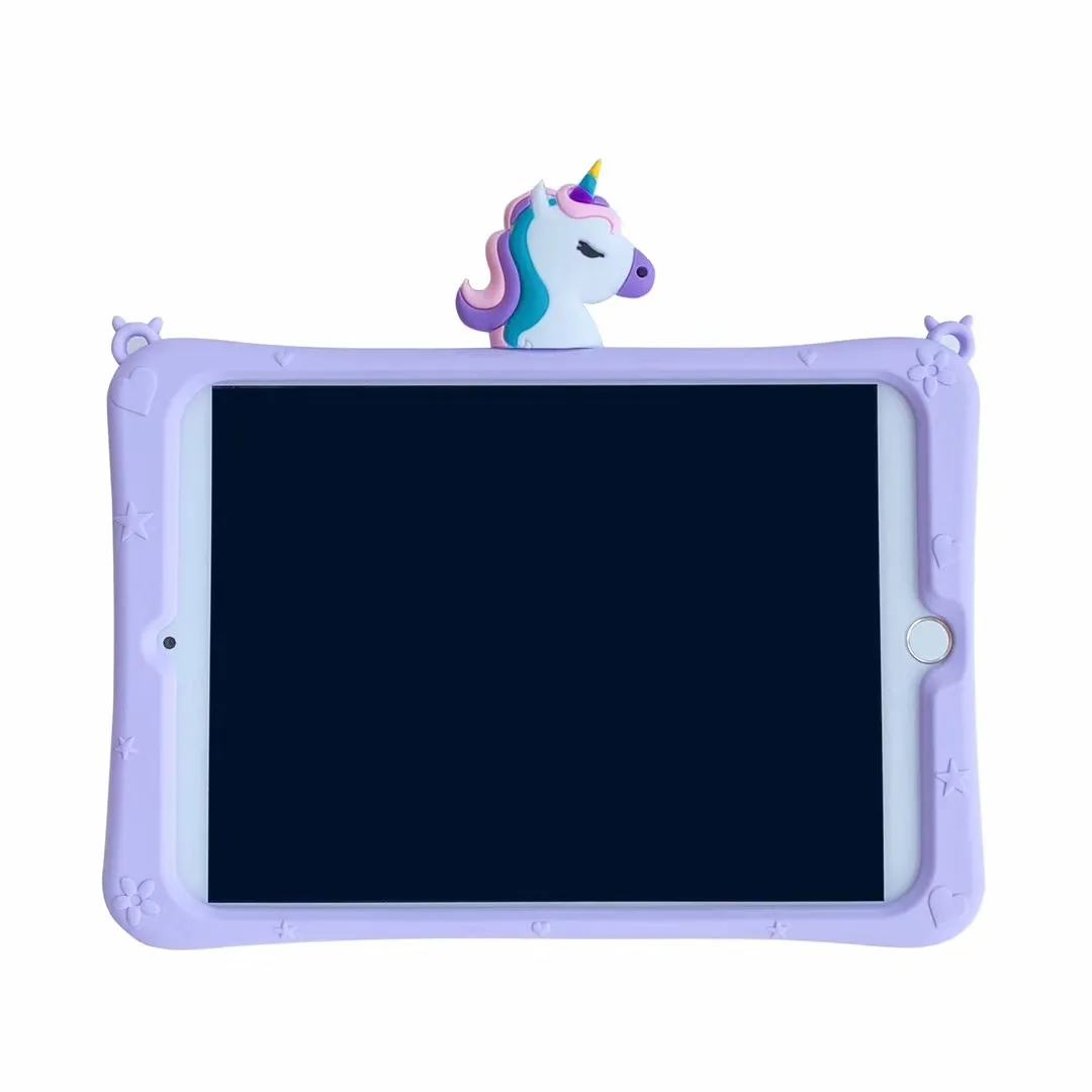 Unicorn karikatür kapak için IPad 7th 8th 10.2 6th 9.7 2018 2017 Mini 5 11 hava 1 2 3 4 tablet kılıfı silikon standı Funda