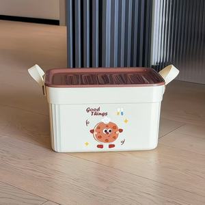 Cartoon <b>Storage</b> <b>Box</b> With Lid Large Capacity Plastic Organizer For Toys Snacks Sundries Rectangular Sealed Container - Product Image 4