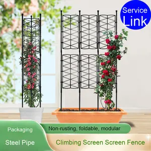 Treillis d'escalade de rose de clôture de jardin extérieur d'art de fer enduit de plastique pour l'écran de garde-corps de cour de balcon - Product Image 2