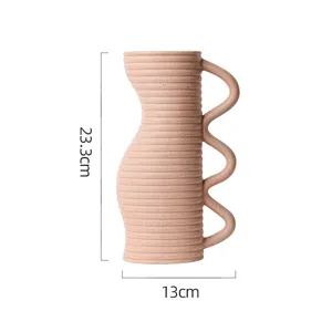 Design unico all'ingrosso decorazione della tavola vaso di ceramica opaco vaso di fiori moderno in ceramica per la decorazione domestica