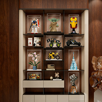 Boîte de présentation en acrylique transparent haut de gamme avec éclairage LED, boîte de présentation de table, vitrine moderne pour figurines de jouets, personnages, modèle Lego