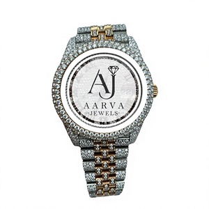 Reloj Mecánico de Dos Tonos con Incrustaciones de Diamantes, Pantalla Analógica, Reserva de Energía, Estilo Pulsera de Lujo, Reloj de Vestir para Regalo, Ropa Formal - Product Image 1