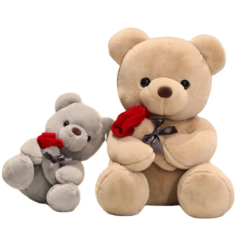Wholesale Bedtime Toys Valentines Stuffed Animal Plush Custom Love Teddy Bear Plush Toy With Rose