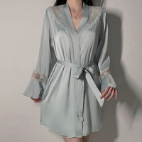 Robe de nuit sexy en satin d'été avec décolleté profond en dentelle, rembourrage de poitrine et taille élastique, robe de tentation, vêtements de maison, pyjamas
