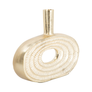 Vaso in Metallo Traforato Stile Tribale, Decorazione Ovale per Soggiorno, Camera da Letto, Sala da Pranzo, Arredamento Scultoreo per la Casa - Product Image 3