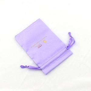 Sacs en satin de soie lisse personnalisés pour le rangement des perruques, sac anti-poussière à cordon, pochette en soie pour bijoux - Product Image 2