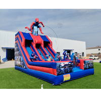 Toboggan gonflable commercial en PVC à thème carton, directement de l'usine, pour enfants, personnalisable pour les locations de fêtes en extérieur