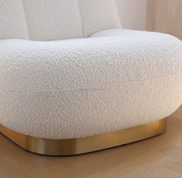 Fauteuils de salon de luxe modernes blancs en tissu, fauteuils pivotants en velours, chaises nordiques – Vente en gros usine