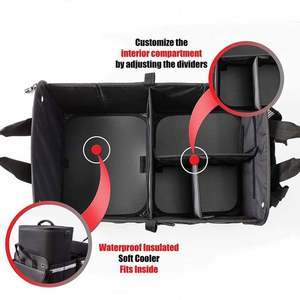 Organisateur de coffre de SUV avec glacière, organisateur de rangement de voiture, organisateur de voiture pliable à compartiments multiples - Product Image 3