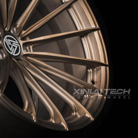 Jantes forgées monobloc personnalisées XINLAI 20-22 pouces bronze satiné à rayons fendus 5x112 5x120 pour Audi BMW