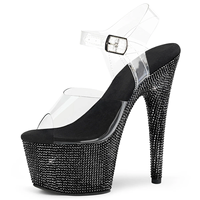 Chaussures de pole dance 17 cm, talons hauts pour strip-teaseuses, sandales sexy pour femmes, soirée, club, plateforme diamantée 7 pouces