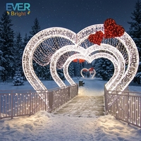 Arche lumineuse LED en PVC en forme de cœur, étanche IP65, pour décoration extérieure de mariages, fêtes et paysages