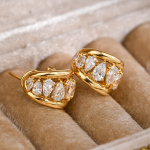 Pendientes Colgantes <span class=keywords><strong>de</strong></span> Oro Sólido <span class=keywords><strong>de</strong></span> 18K con Diamantes <span class=keywords><strong>de</strong></span> Laboratorio CVD y HPHT con Corte Pera, <span class=keywords><strong>de</strong></span> Lujo y Exclusivos, para Mujer, con Certificación IGI, OEM ODM - Product Image 3