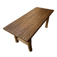 Table de salle à manger carrée en bois massif d'orme ancien, style moderne, pour bureau, bar, mobilier de salle à manger, démontage requis