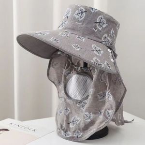 หมวกเก็บใบชาสำหรับผู้หญิง ลายใบเมเปิ้ลสีชมพู ระบายอากาศได้ดี ป้องกันแสงแดด ผ้าคลุมหน้าผ้าฝ้ายสำหรับฤดูร้อนกลางแจ้ง - Product Image 5
