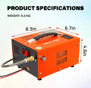 Compresor de Aire Portátil Pcp de 4500 PSI, 300 bar, 30 MPa, 12 V CC/110 V CA, Parada Manual, con Adaptador de Corriente Externo - Product Image 2