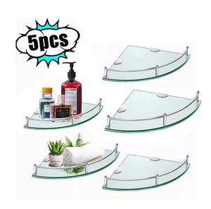 Accesorios de <span class=keywords><strong>baño</strong></span> montados en la pared de diseño moderno de alta calidad: estante de <span class=keywords><strong>baño</strong></span> de esquina de acero inoxidable y vidrio - Product Image 4