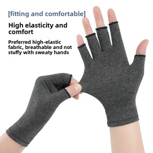 Guantes Deportivos Unisex sin Dedos, Finos, <span class=keywords><strong>para</strong></span> Terapia <span class=keywords><strong>de</strong></span> Artritis Reumatoide, Alivio del Dolor, Compresión con Inyección <span class=keywords><strong>de</strong></span> Cobre, Entrenamiento y Fitness - Product Image 3
