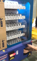 Distributeur automatique miniature mural en métal à pièces et billets avec interface en anglais pour un usage de divertissement