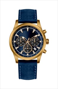Reloj cronógrafo solar de bronce para hombre, movimiento de cuarzo solar japonés VR32, 50 m resistente al agua, correa de cuero genuino. - Product Image 2