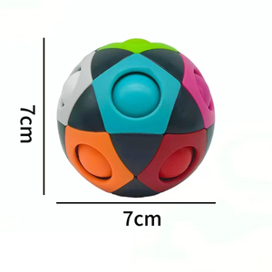 Großhandel Fingerfußball Spielzeug Zwölf-Loch Stressabbau Intelligenzwürfel Fingerspitzen-Kreisel Magischer Regenbogenball Spielzeug - Product Image 5
