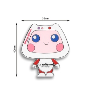 Insignia Metálica de Esmalte Duro con Personaje de Dibujos Animados para Niños, Color Blanco - Product Image 4