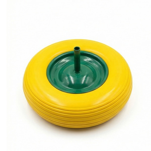 Roue en mousse PU anti-crevaison de <span class=keywords><strong>14</strong></span> pouces 3.50-8, pneu solide en polyuréthane sans chambre à air pour chariot de jardin - Product Image 3