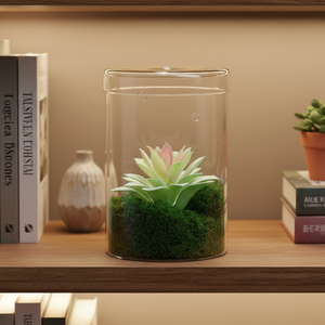 Terrario in Vetro Trasparente 10*14,5cm <span class=keywords><strong>con</strong></span> Coperchio in Vetro per <span class=keywords><strong>Piante</strong></span> Succulente e Fiori, Decorazione da Tavolo per la Casa - Product Image 1
