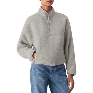 Veste polaire pour femme FOXA, demi-zip, manches longues, coupe courte, chaude, respirante, avec fermetures éclair, pour l'automne et l'hiver - Product Image 1