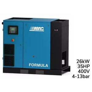 Compresor de tornillo rotativo de velocidad variable ABAC Formula IE 26kW con secador, 4-13 bar - Product Image 1