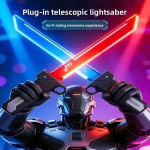 Nouveau jouet sabre laser télescopique en plastique lumineux à <span class=keywords><strong>double</strong></span> <span class=keywords><strong>lame</strong></span> avec fonction de <span class=keywords><strong>double</strong></span> insertion, <span class=keywords><strong>épée</strong></span> pour garçon pour Samurai 2 1 - Product Image 1
