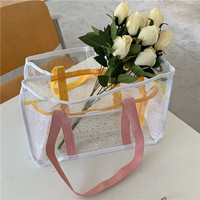 Sac à main de lavage de maman de plage d'été, sac à bandoulière de rangement de voyage en PVC Transparent de grande capacité