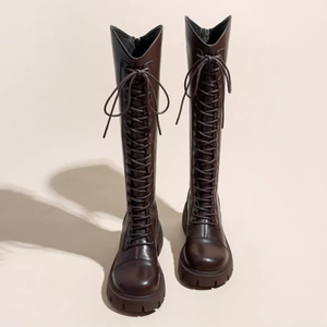 2026 New Arrival <b>Spring</b>/Fall Fleece-Lined Martin <b>Boots</b> Thick Soles Height-Enhancing Mid-Calf Full-Length <b>Boots</b> - Product Image 1
