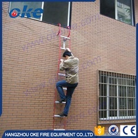 Échelle de sécurité d'escalade d'urgence pour balcon à trois étages, portable, en aluminium, certifiée CE Okefire, capacité de charge de 450 kg